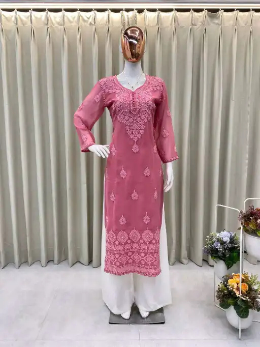 Vardan BE 306 Wholesale Georgette Embroidered Kurti with Bottom