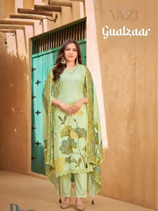 Vardan Ethnic Vazi Gualzaar Wholesale Printed Kurti Bottom With Dupatta - Image 4