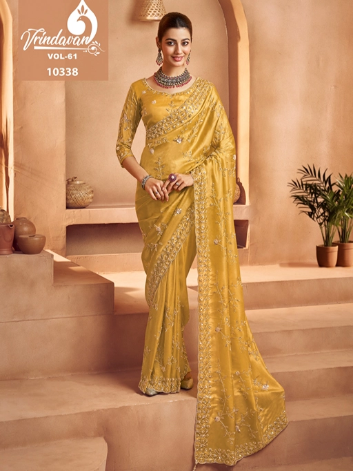 Royal Vrindavan Vol 61 Exclusive Partywear Tissue Sarees
