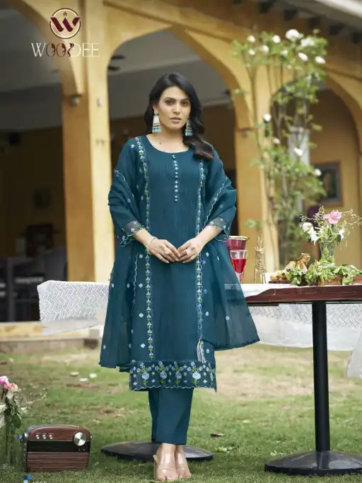 Woodee Womika Wholesale Viscose Roman Readymade Suit Collection - Image 4