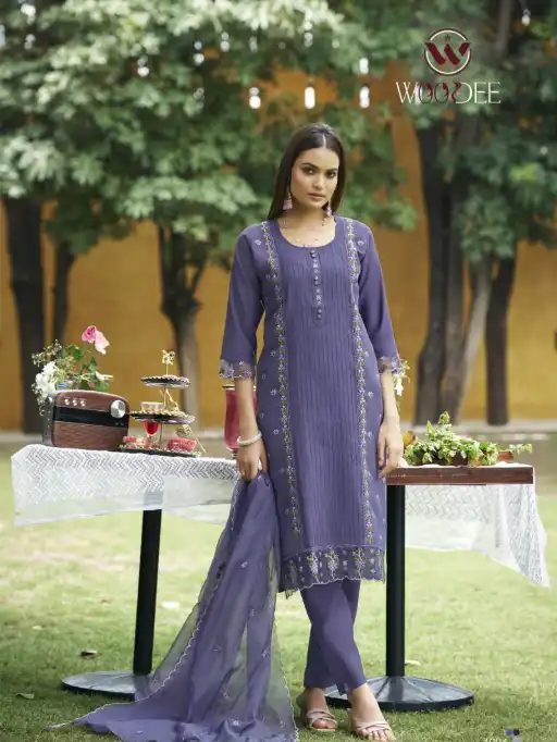 Woodee Womika Wholesale Viscose Roman Readymade Suit Collection - Image 5