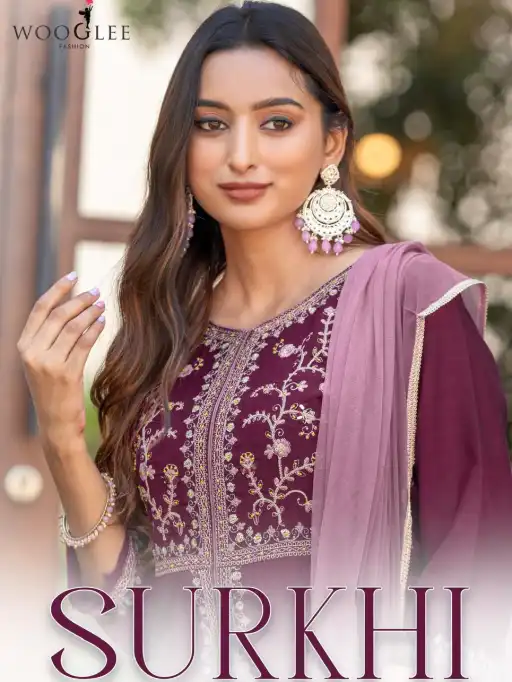 Wooglee Surkhi Wholesale Vichitra Kurti With Bottom Dupatta Catalog