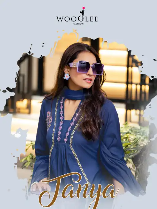 Wooglee Tanya Wholesale Cotton Anarkali Kurti With Bottom Dupatta