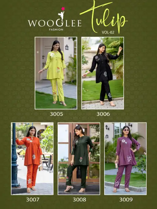 Wooglee Tulip Vol 2 Wholesale Rayon Slub Co-Ord Set Collection - Image 7