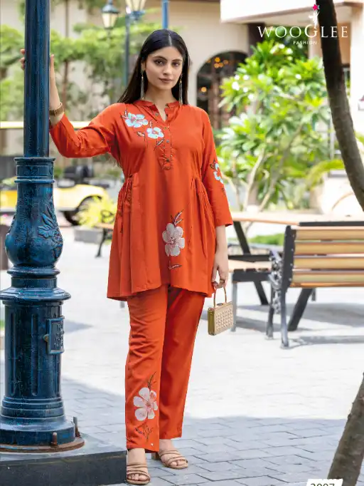 Wooglee Tulip Vol 2 Wholesale Rayon Slub Co-Ord Set Collection - Image 4