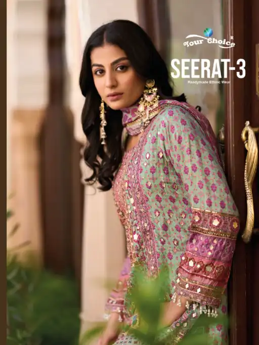 Your Choice Seerat 3 Wholesale Heavy Chinon Rajwadi Sharara Suit