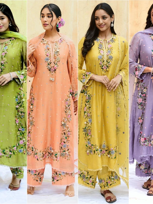 NSR-862 Sequin Elegance Georgette Embroidered Palazzo Set - Image 7