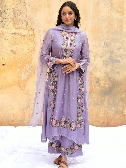 NSR-862 Sequin Elegance Georgette Embroidered Palazzo Set - Image 5