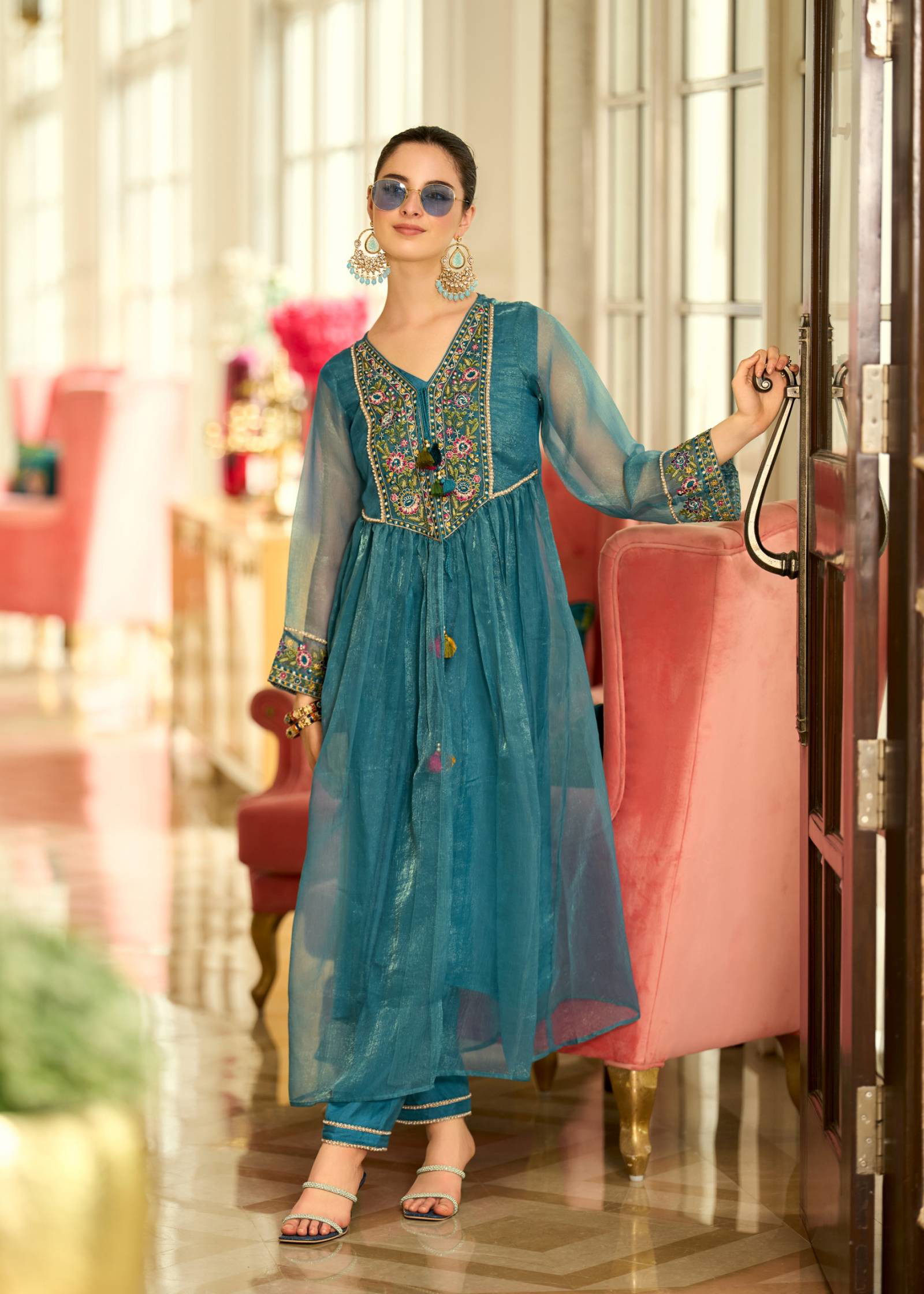 Prm Swara Organza With Embroidery Hand Worked Suit - Image 2