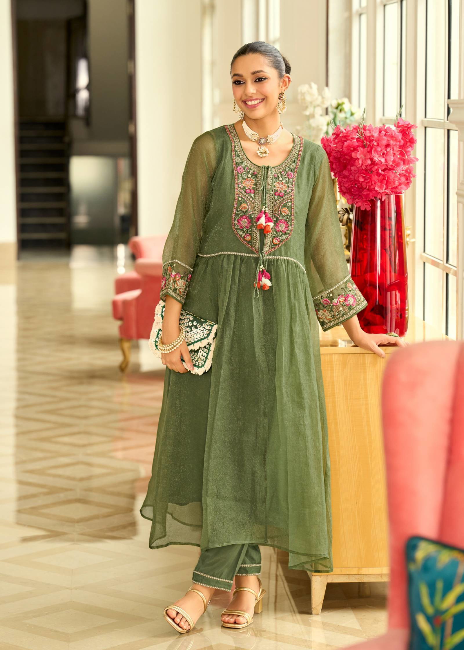 Prm Swara Organza With Embroidery Hand Worked Suit - Image 7