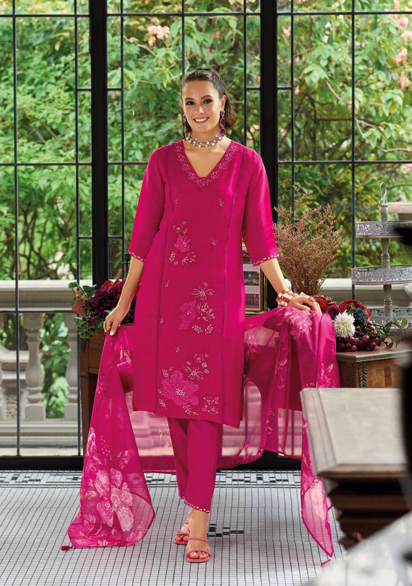 Lady Leela Saiyaara Viscose Chanderi Readymade Catalog - Image 3