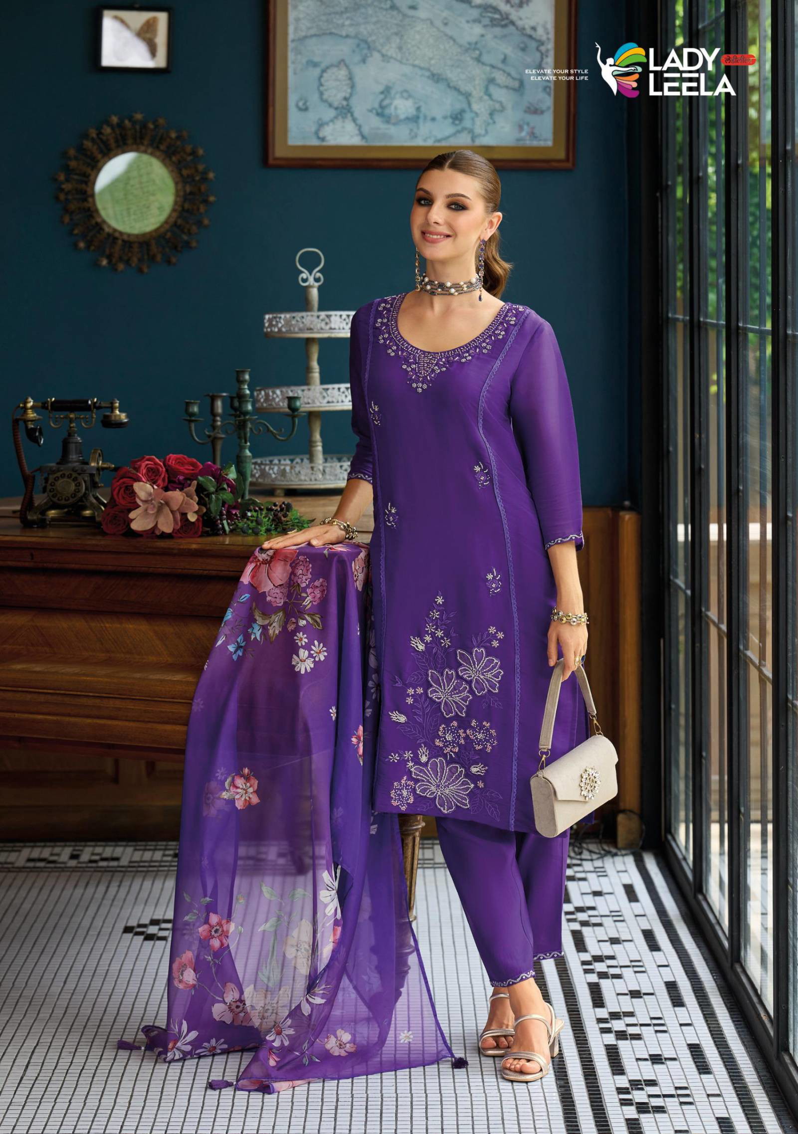 Lady Leela Saiyaara Viscose Chanderi Readymade Catalog - Image 4