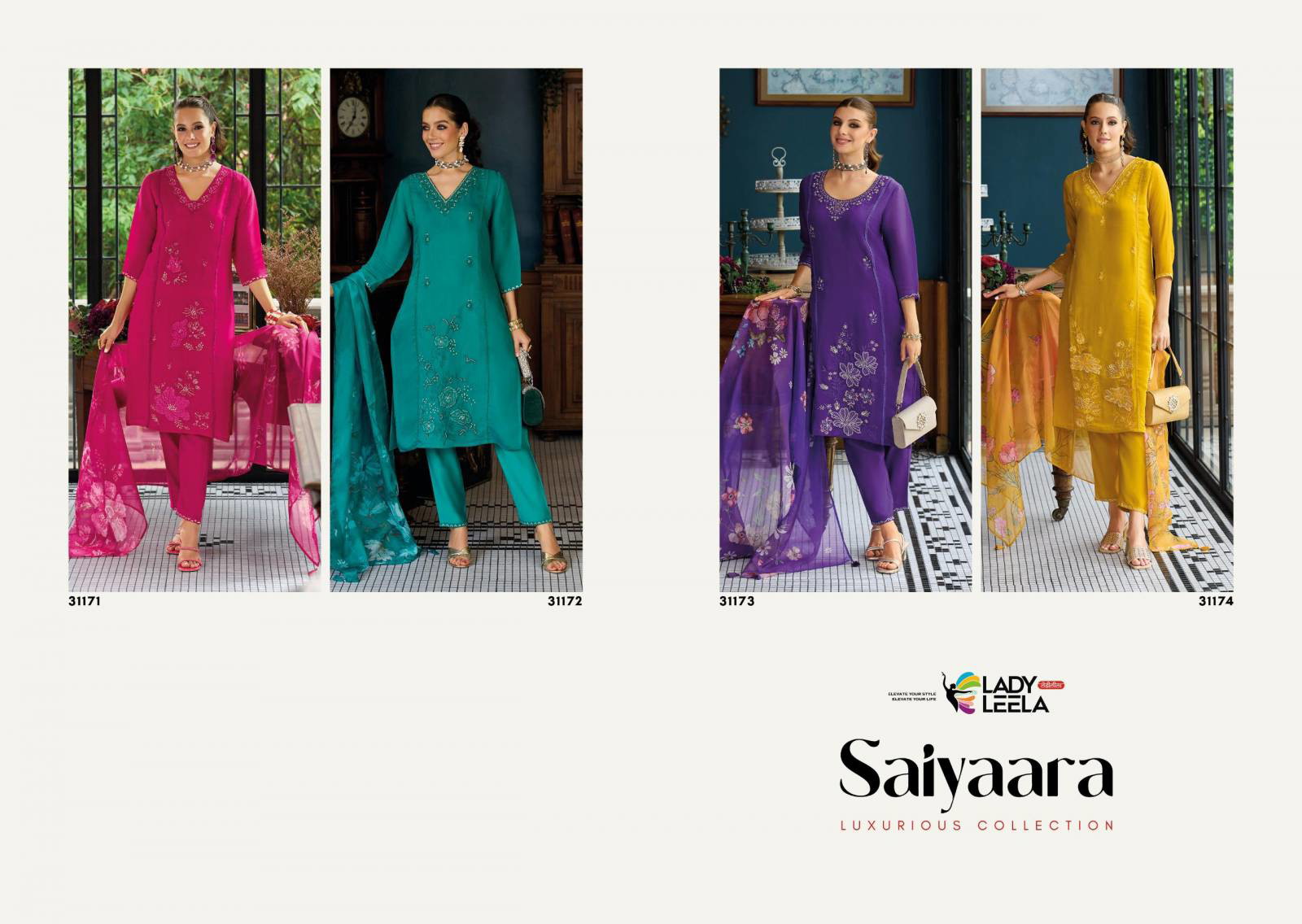 Lady Leela Saiyaara Viscose Chanderi Readymade Catalog - Image 2