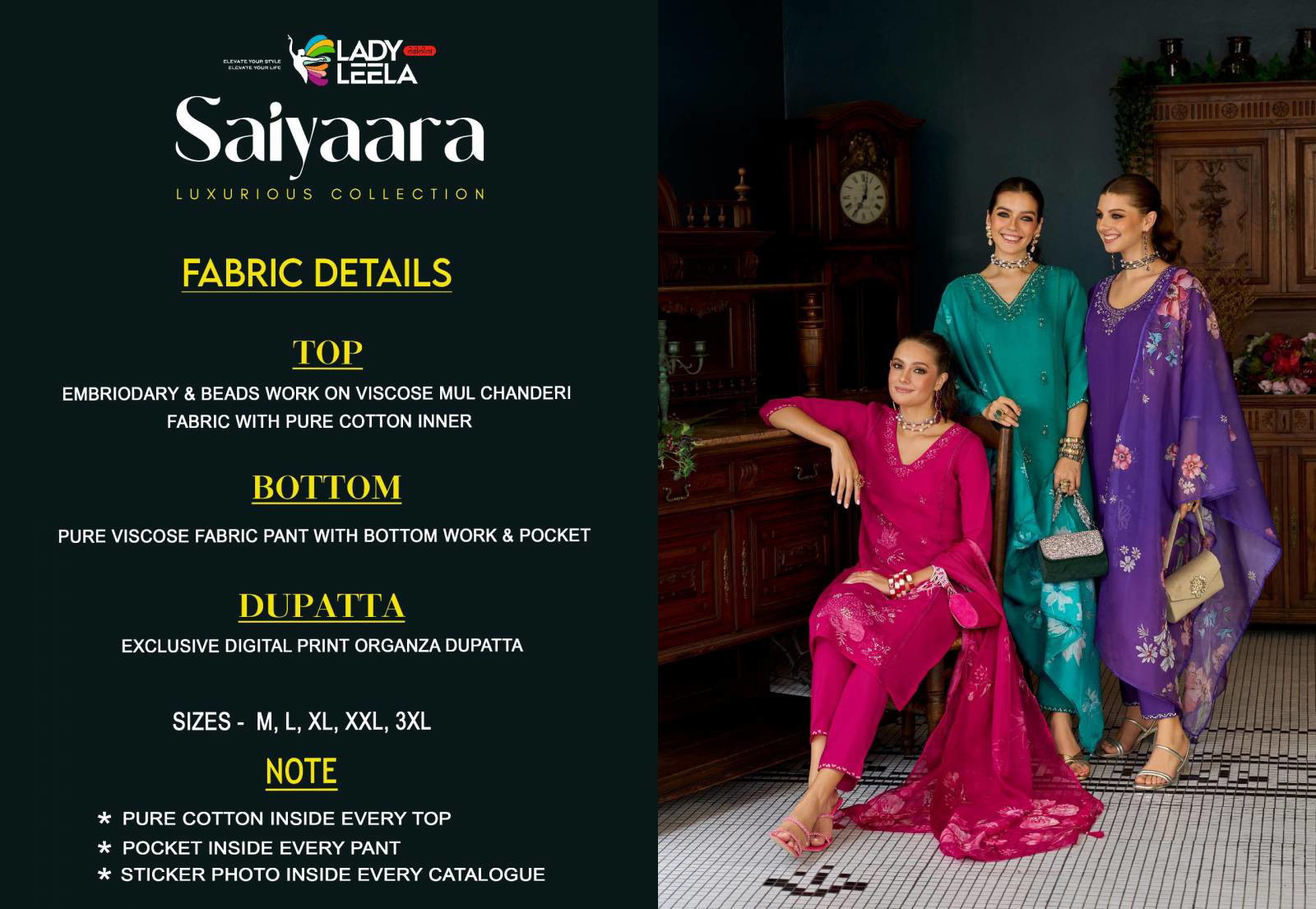 Lady Leela Saiyaara Viscose Chanderi Readymade Catalog - Image 5