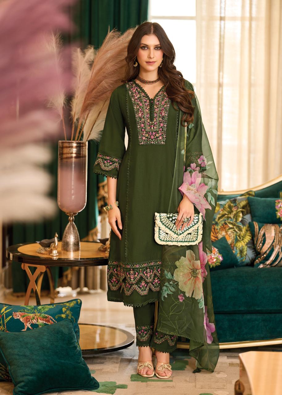 Prm Amora Roman Silk Embroidered Readymade Set - Image 5
