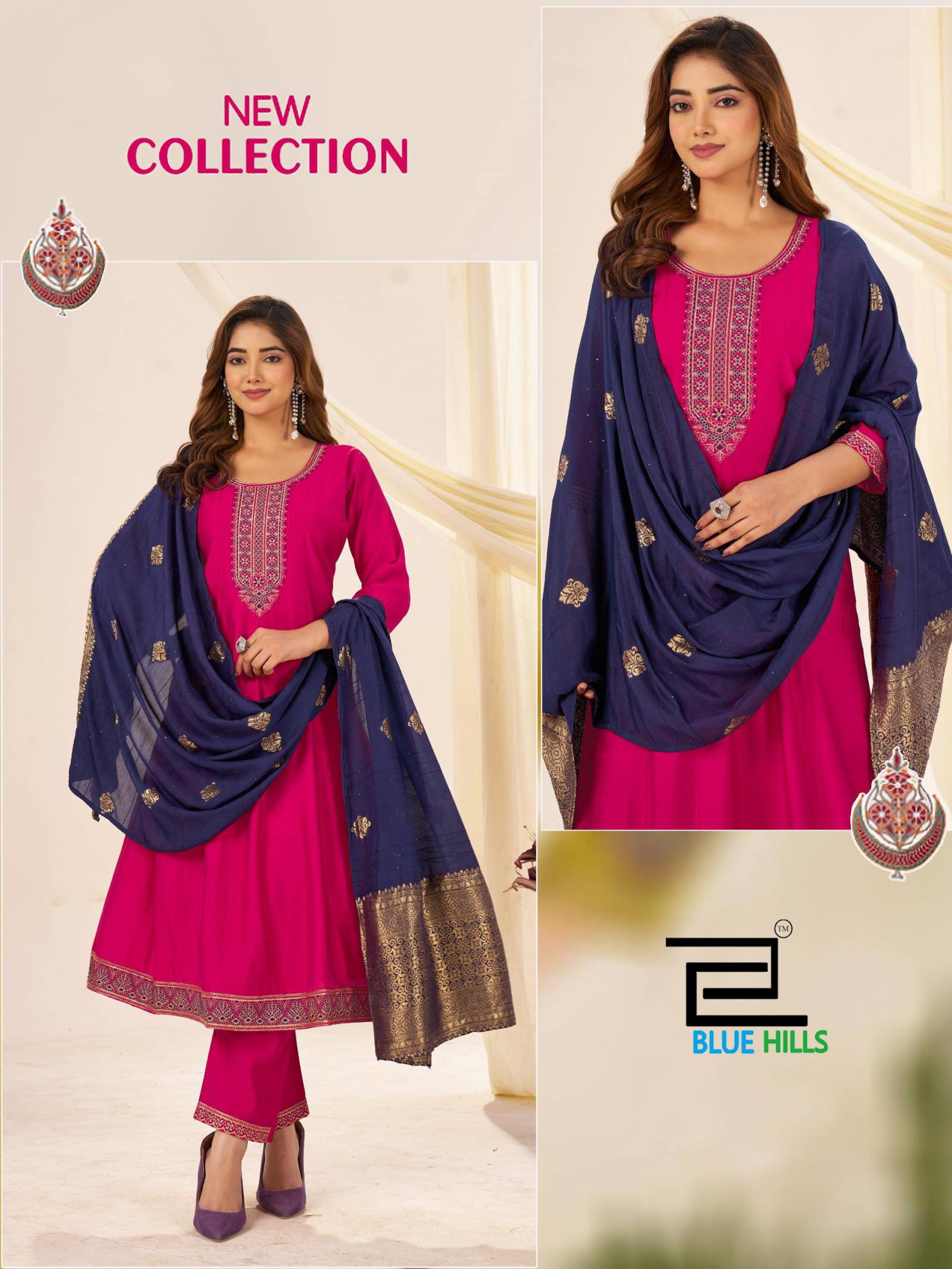 Blue Hills Taj Mahal Vol 10 Roman Silk Readymade Suit