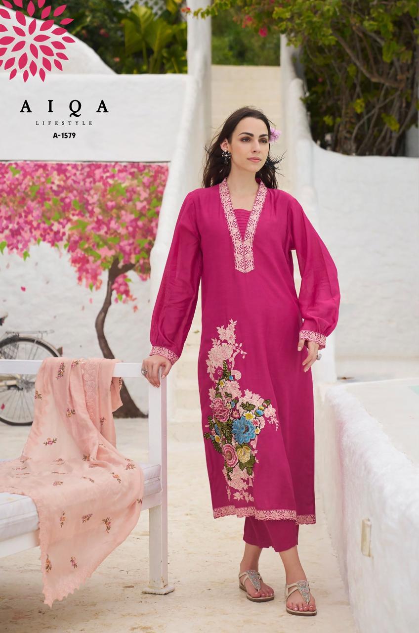 Aiqa Florence Bemberg Lilen Silk Salwar Suit Catalog
