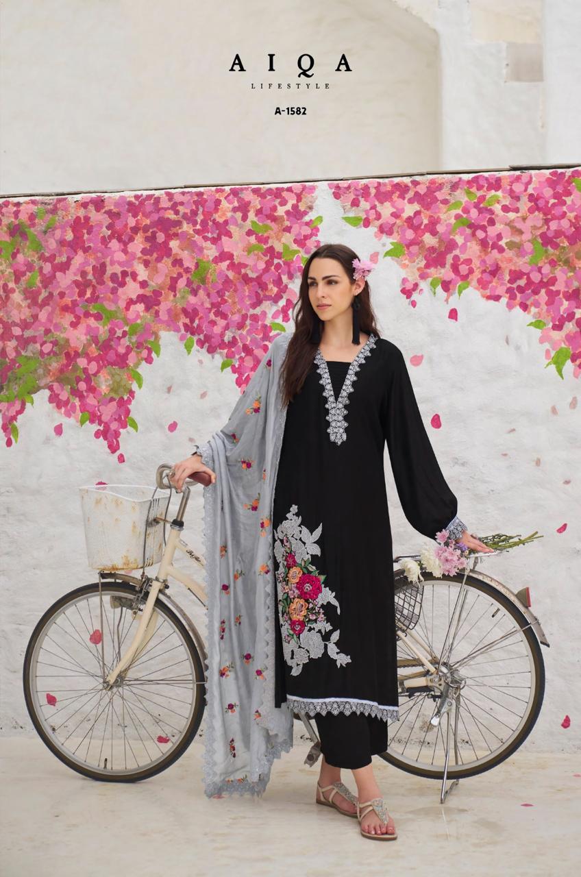 Aiqa Florence Bemberg Lilen Silk Salwar Suit Catalog - Image 3