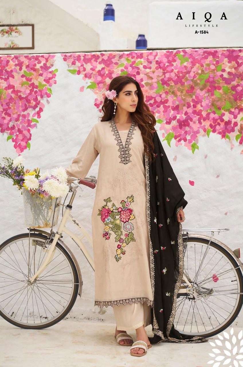 Aiqa Florence Bemberg Lilen Silk Salwar Suit Catalog - Image 2