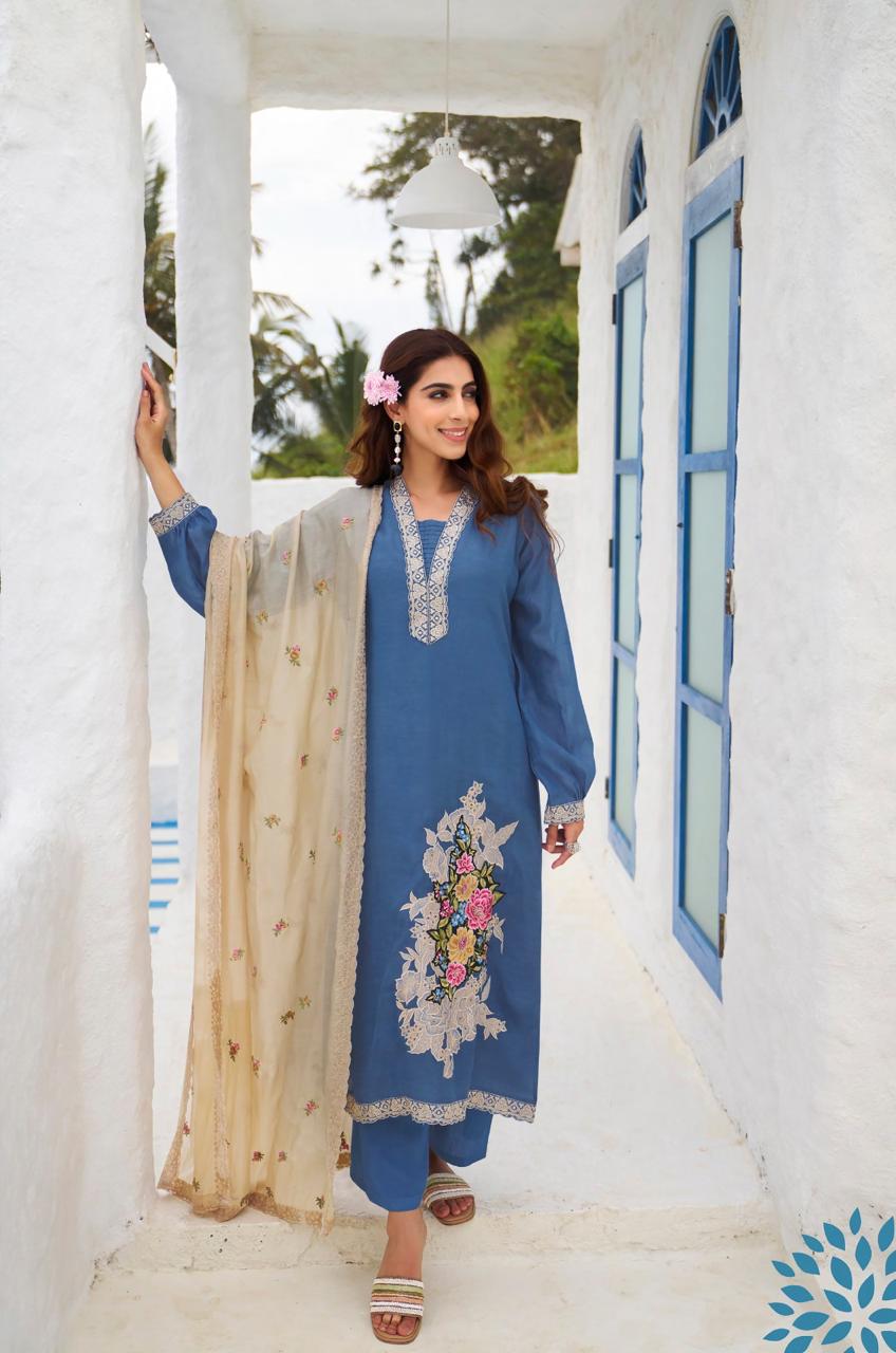 Aiqa Florence Bemberg Lilen Silk Salwar Suit Catalog - Image 9