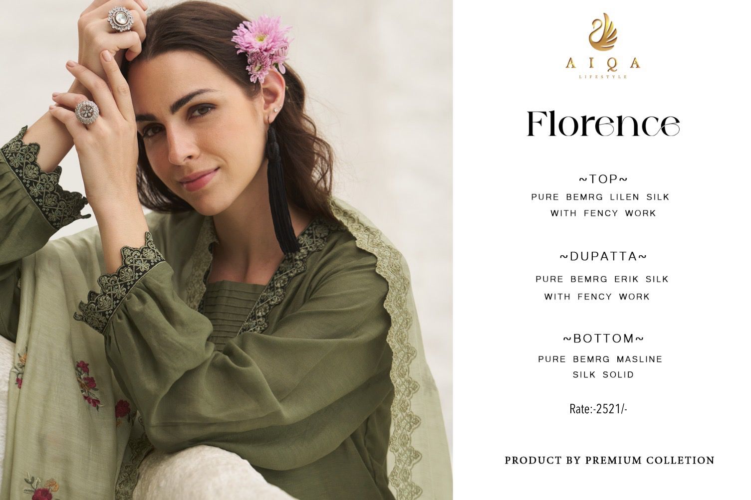 Aiqa Florence Bemberg Lilen Silk Salwar Suit Catalog - Image 6