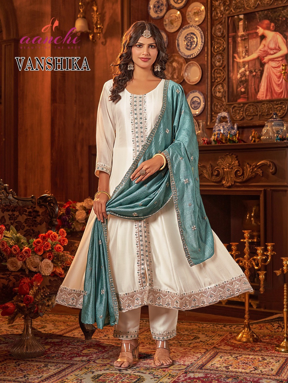 Aanchi Vanshika Vishitra Silk Readymade Set - Image 3