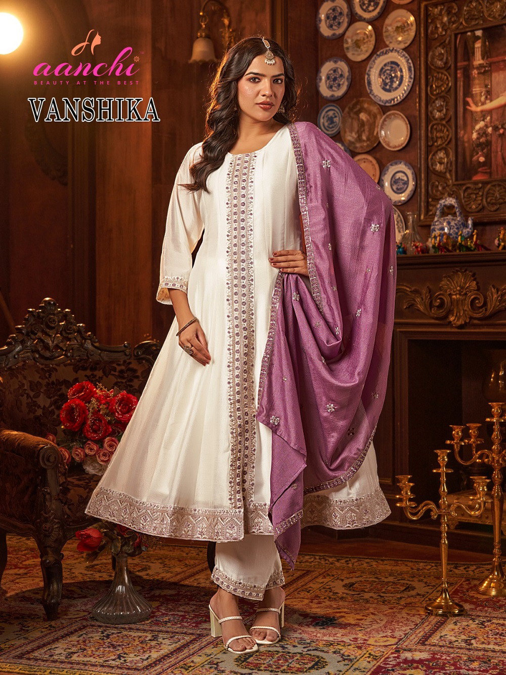 Aanchi Vanshika Vishitra Silk Readymade Set - Image 2