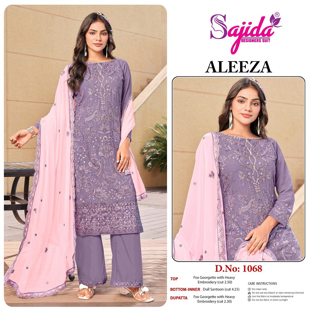 Sajida Aleeza Vol 1 Georgette Pakistani Salwar Suit - Image 4