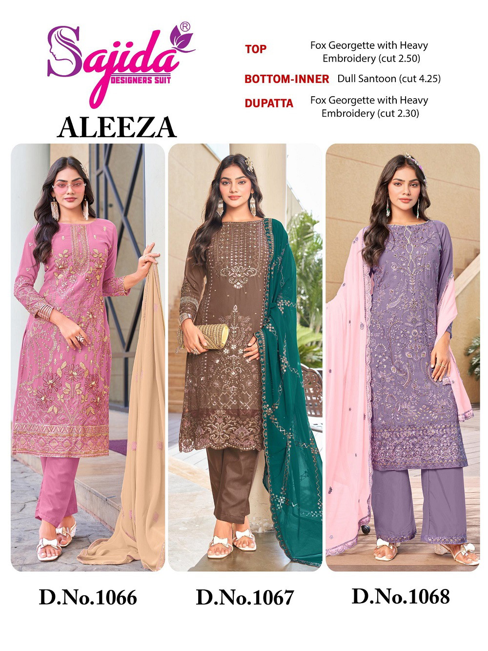 Sajida Aleeza Vol 1 Georgette Pakistani Salwar Suit - Image 3