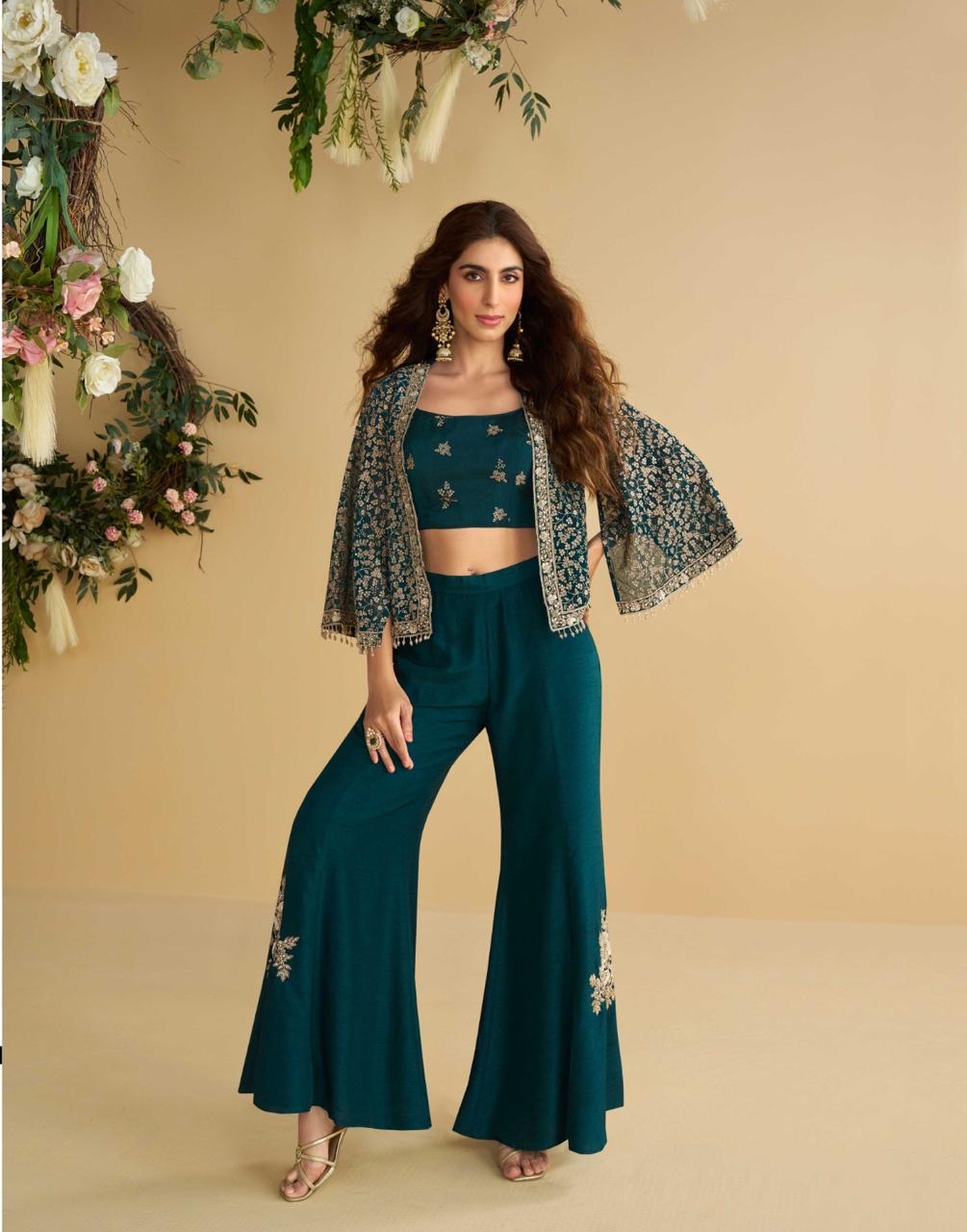 Sayuri Nitya Designer Silk Embroidered Indo Western Catalogue - Image 2
