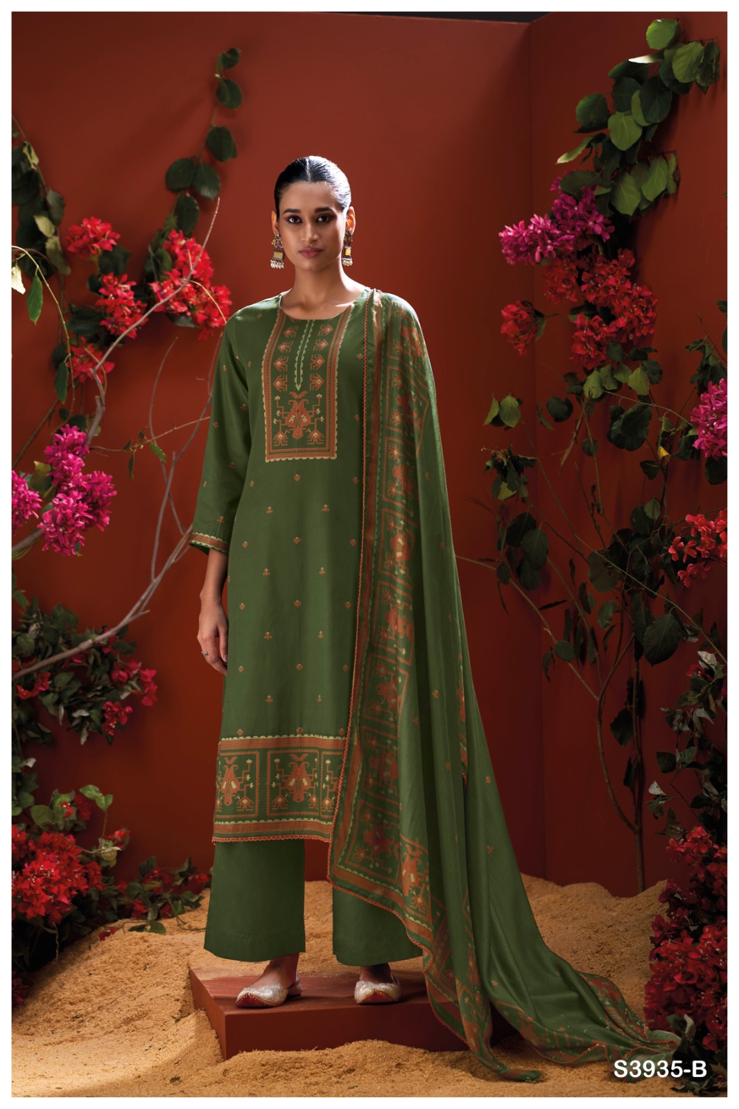 Ganga Naadia 3935 Satin Cotton Printed Salwar Suit - Image 4