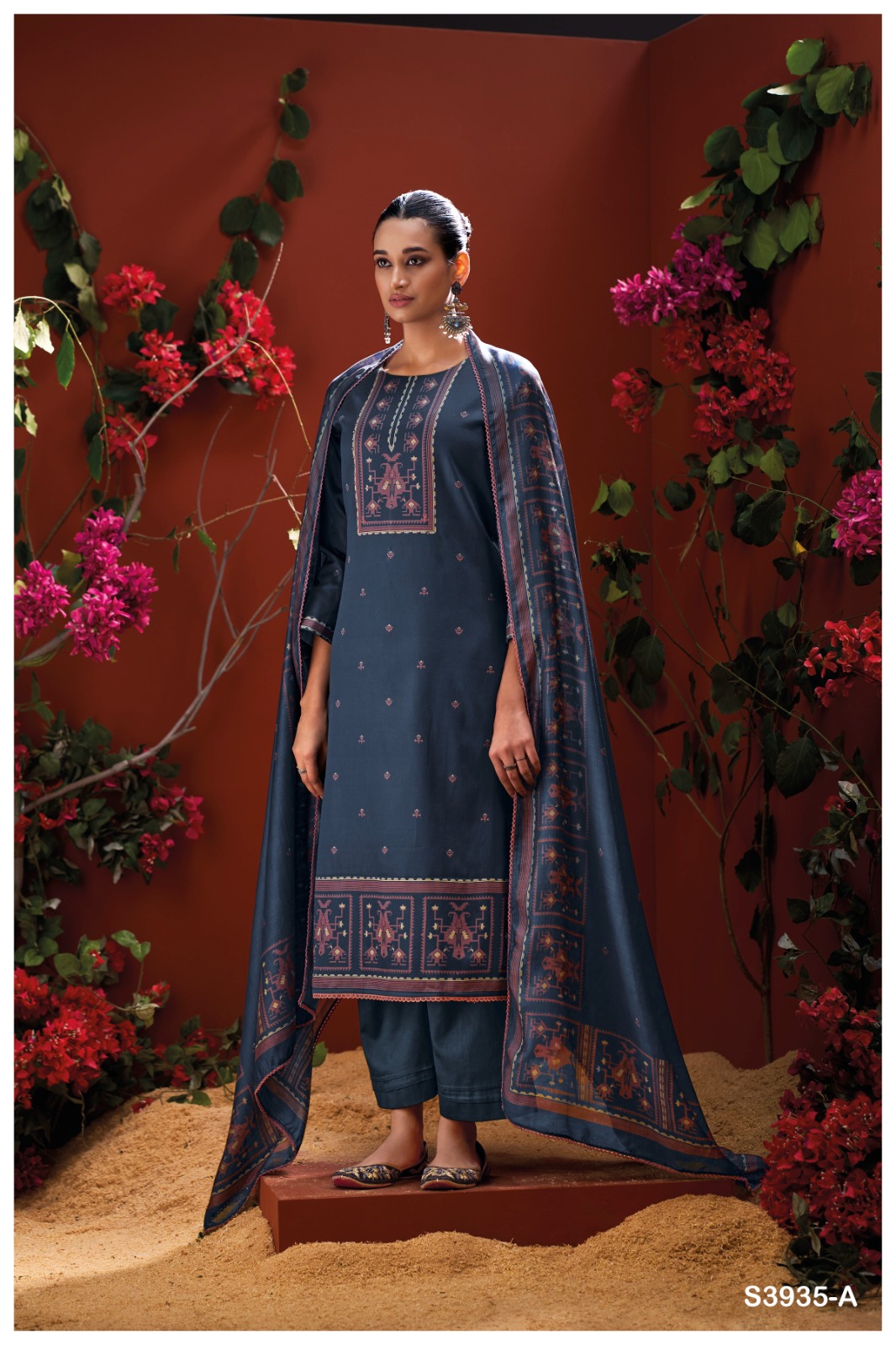 Ganga Naadia 3935 Satin Cotton Printed Salwar Suit - Image 3
