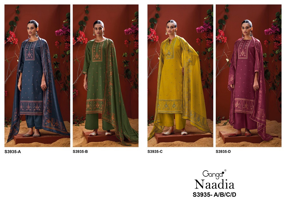 Ganga Naadia 3935 Satin Cotton Printed Salwar Suit - Image 5