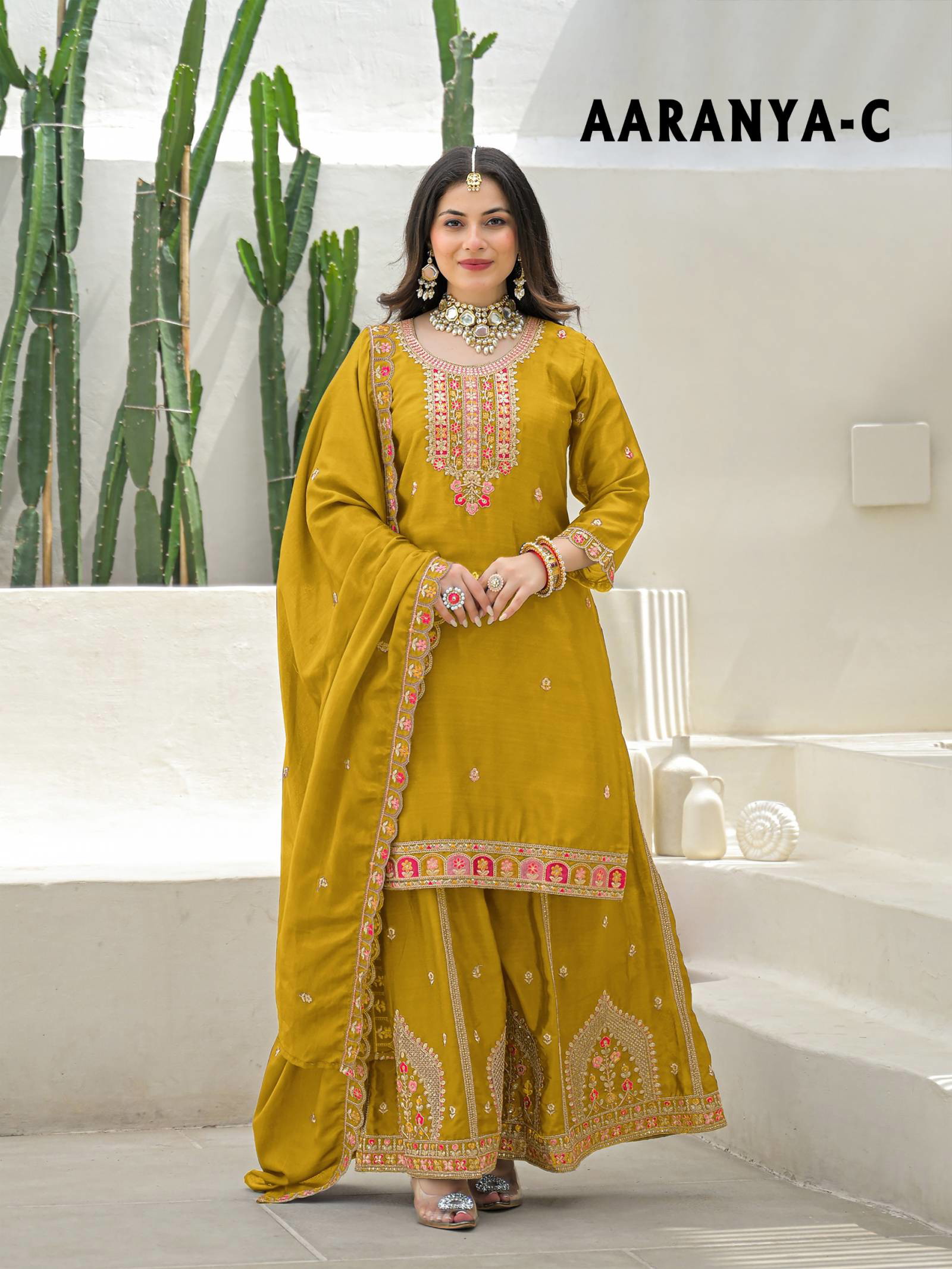 Afsana Aaranya Wholesale Chinon Readymade Sharara Suit Collection