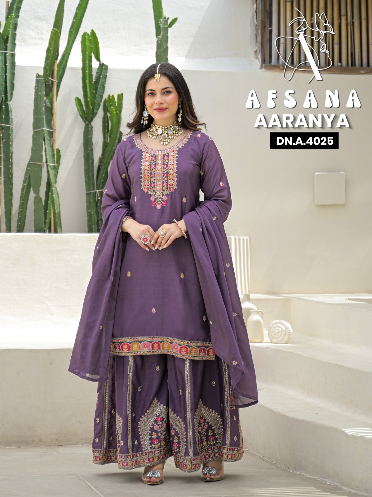 Afsana Aaranya Wholesale Chinon Readymade Sharara Suit Collection - Image 2