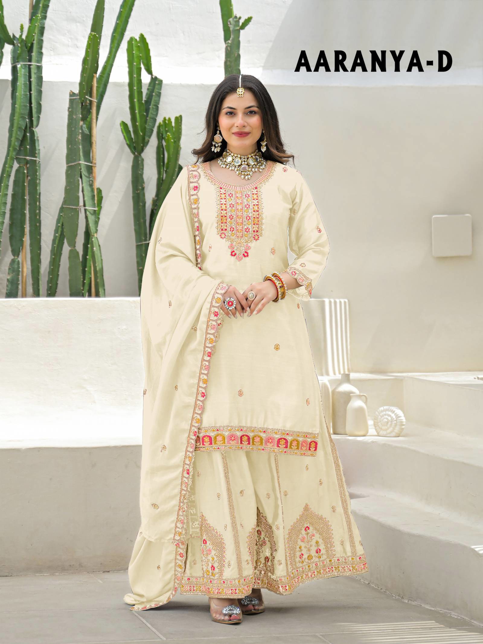 Afsana Aaranya Wholesale Chinon Readymade Sharara Suit Collection - Image 3