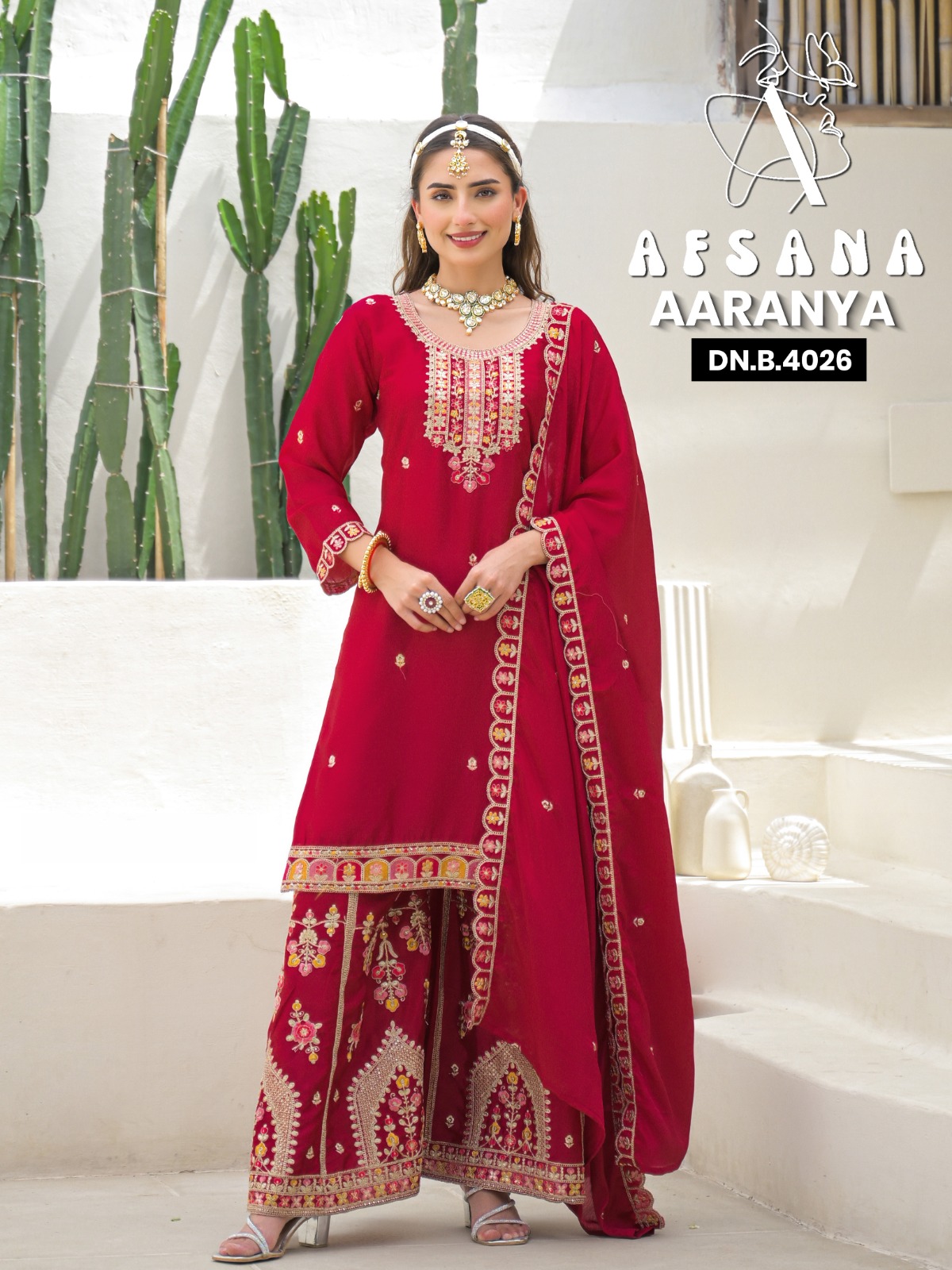 Afsana Aaranya Wholesale Chinon Readymade Sharara Suit Collection - Image 4