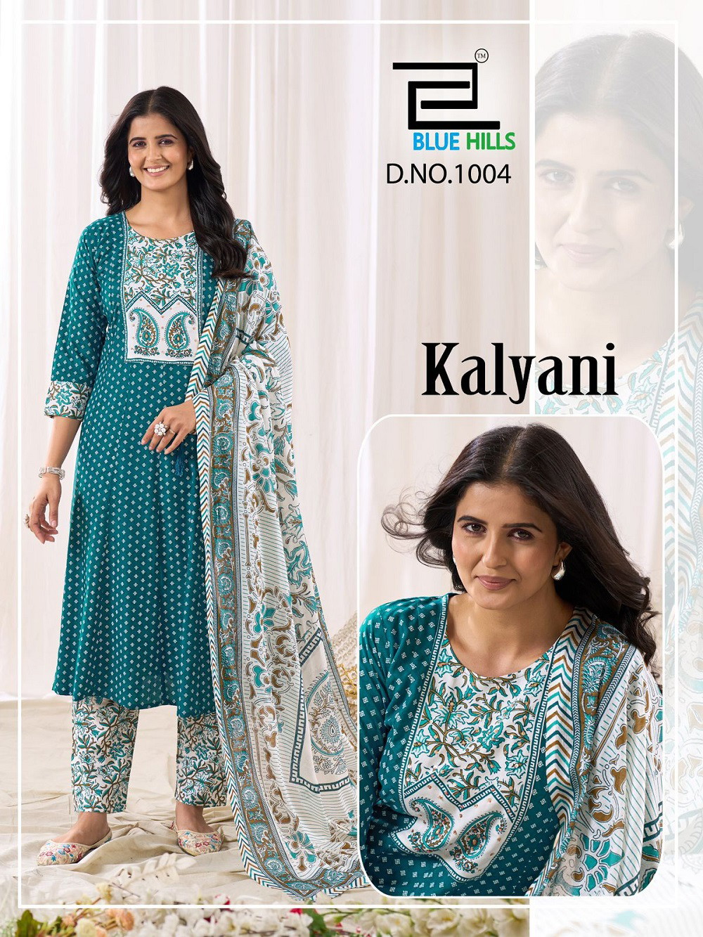Blue Hills Kalyani Wholesale Rayon Printed Kurti Bottom With Dupatta Catalog