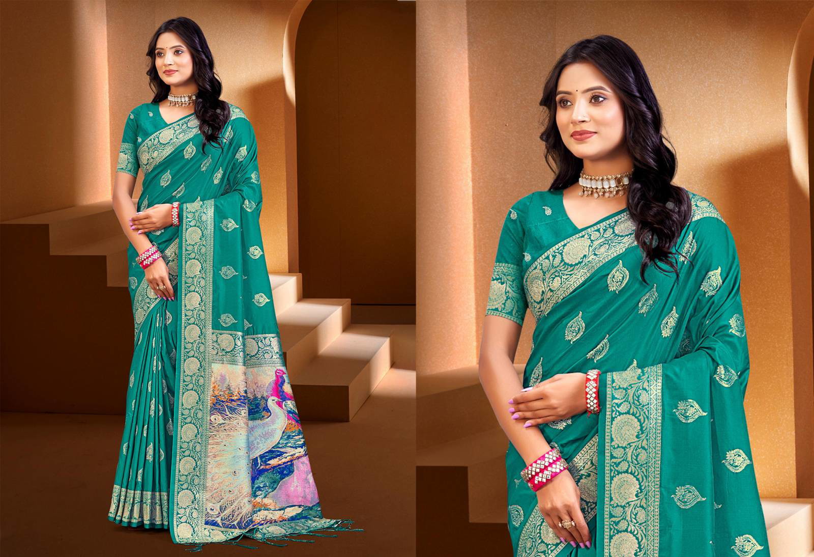 Bunawat Prime Silk Vol 4 Wholesale Fancy Digital Silk Saree Collection - Image 6