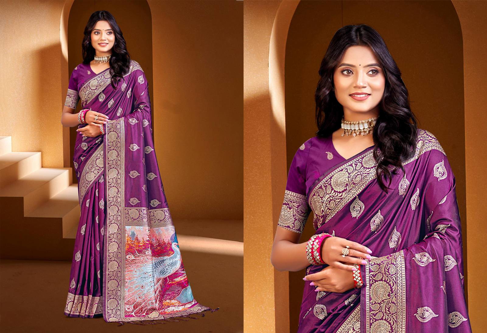 Bunawat Prime Silk Vol 4 Wholesale Fancy Digital Silk Saree Collection - Image 8