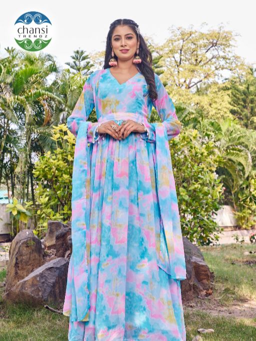 Chansi Trendz Aakarshini Readymade Wholesale Georgette Gown Collection