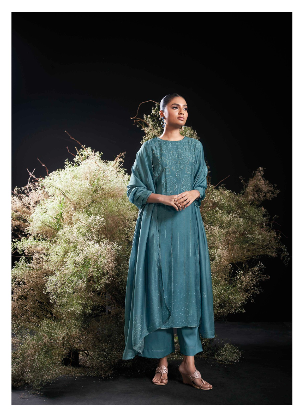 Ganga Ourini Wholesale Pure Bemberg Silk Printed Salwar Kameez Catalog