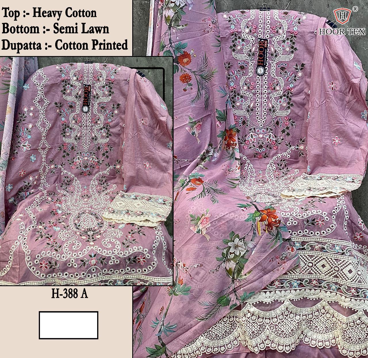 Hoor Tex H-388 Designs A to D Wholesale Heavy Cotton Pakistani Suit - Image 2