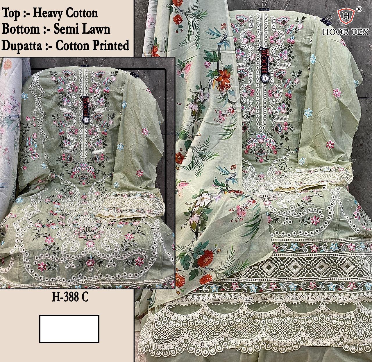 Hoor Tex H-388 Designs A to D Wholesale Heavy Cotton Pakistani Suit - Image 4