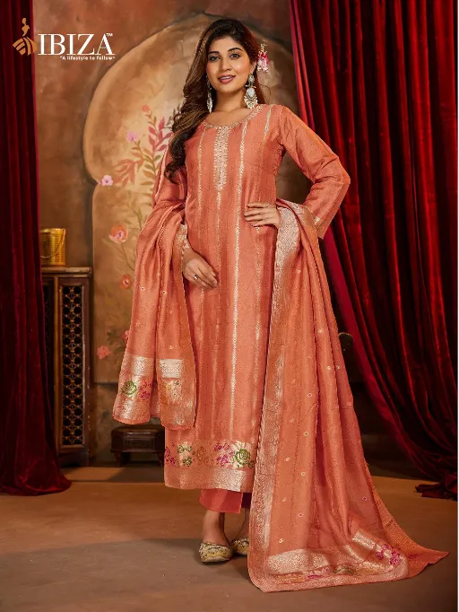 Ibiza Roop Wholesale Kosa Silk Jacquard Handwork Salwar Suit Collection - Image 4