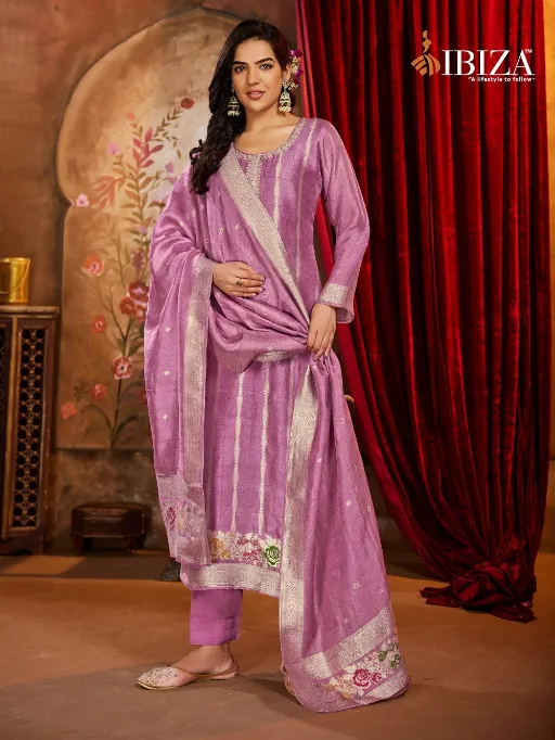 Ibiza Roop Wholesale Kosa Silk Jacquard Handwork Salwar Suit Collection