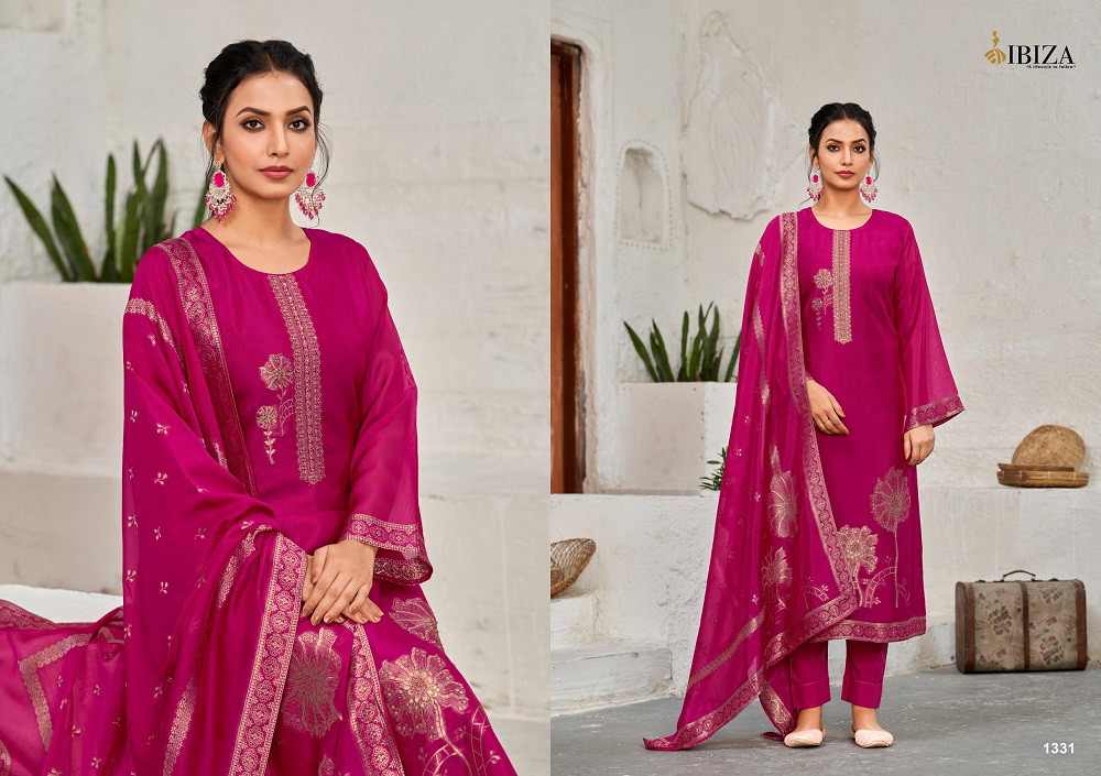 Ibiza Vivanta Wholesale Banglory Silk Jacquard Embroidery Salwar Suit Collection - Image 3