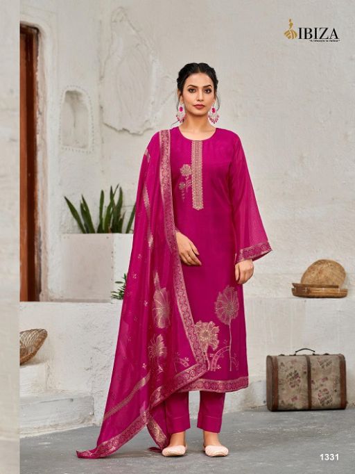 Ibiza Vivanta Wholesale Banglory Silk Jacquard Embroidery Salwar Suit Collection (1)