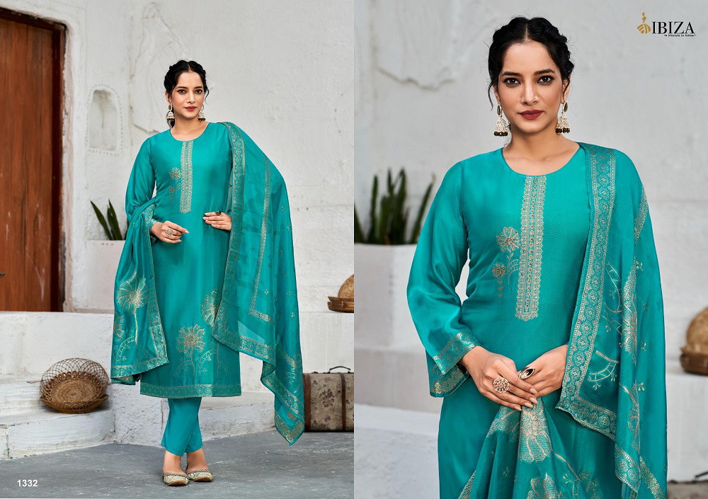 Ibiza Vivanta Wholesale Banglory Silk Jacquard Embroidery Salwar Suit Collection - Image 5