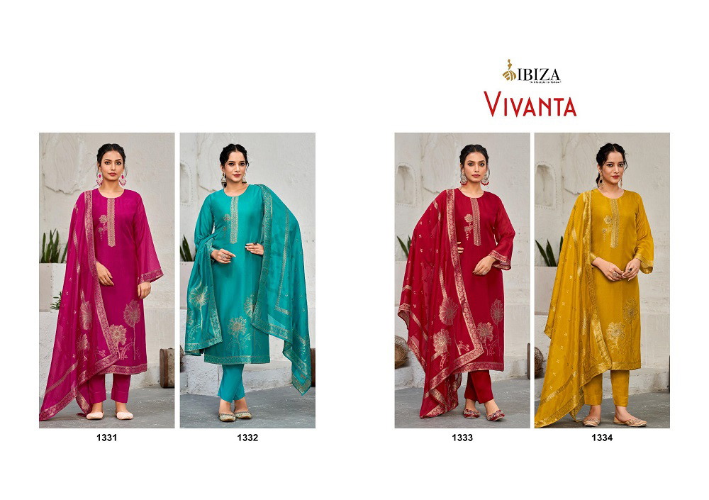 Ibiza Vivanta Wholesale Banglory Silk Jacquard Embroidery Salwar Suit Collection - Image 6